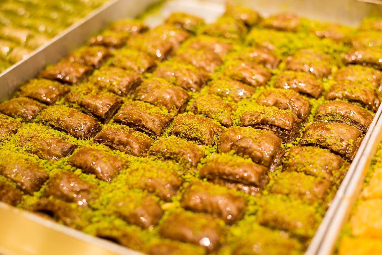 a tray of traditional Arabic sweets in Qatar