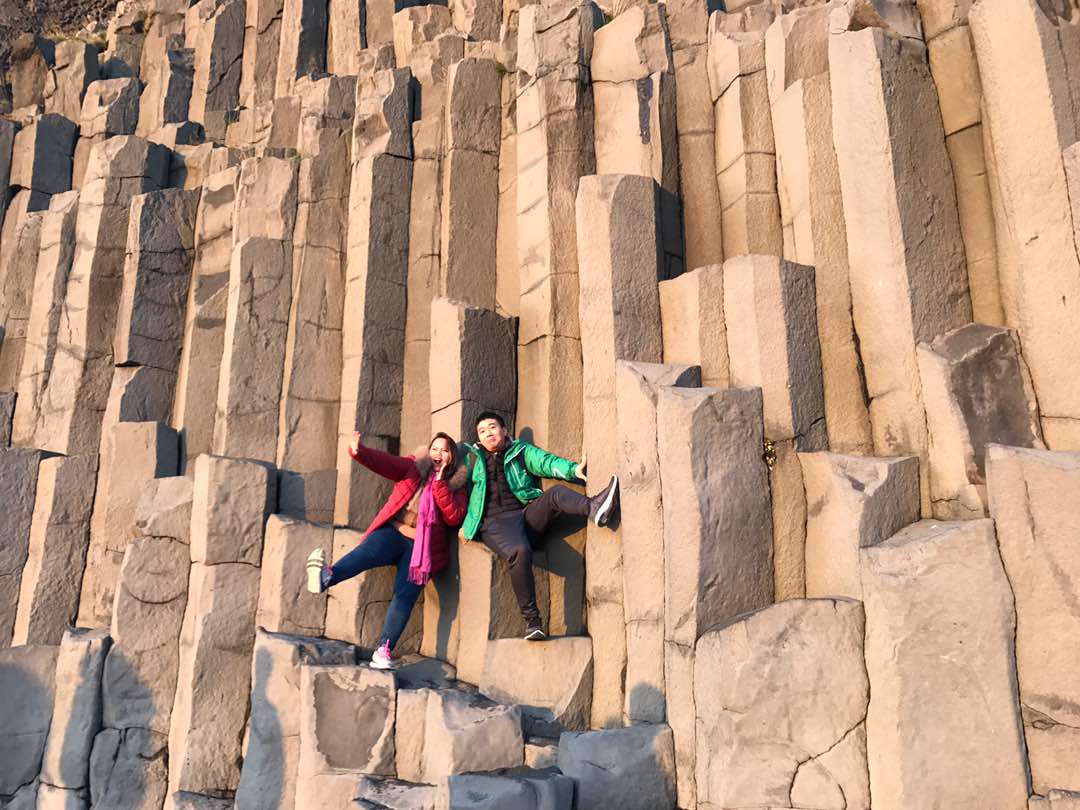 The basalt columns at Black Sand Beach