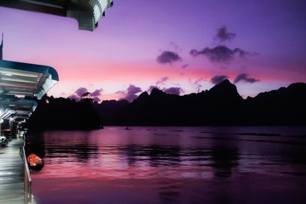 Sunrise over Cheow Lan Lake