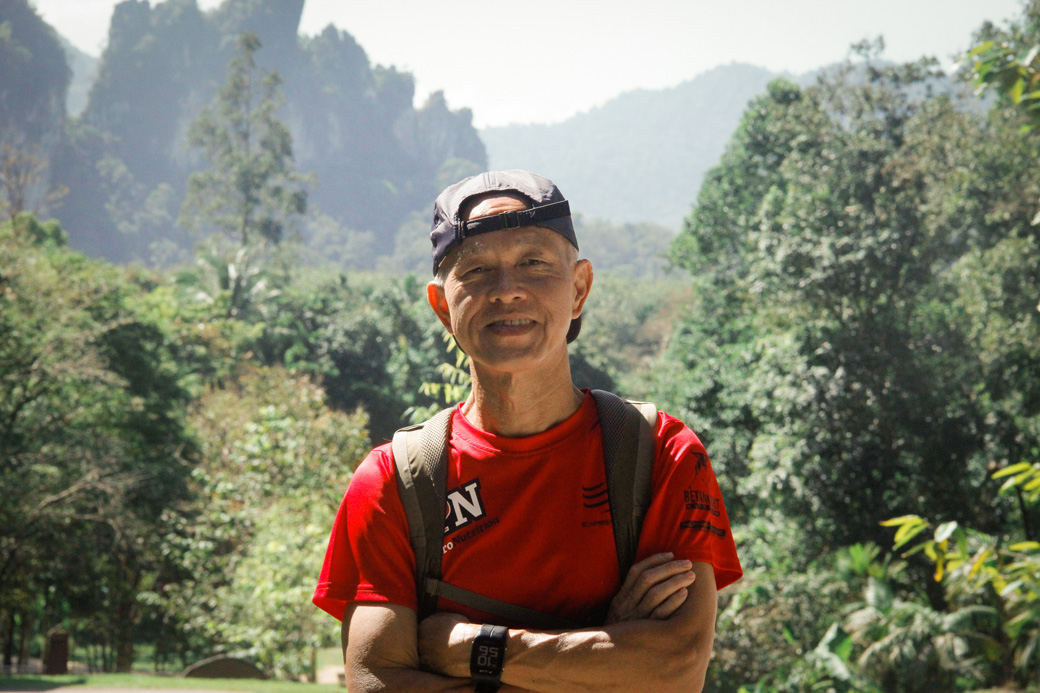Dad at viewpoint in Khao Sok National Park