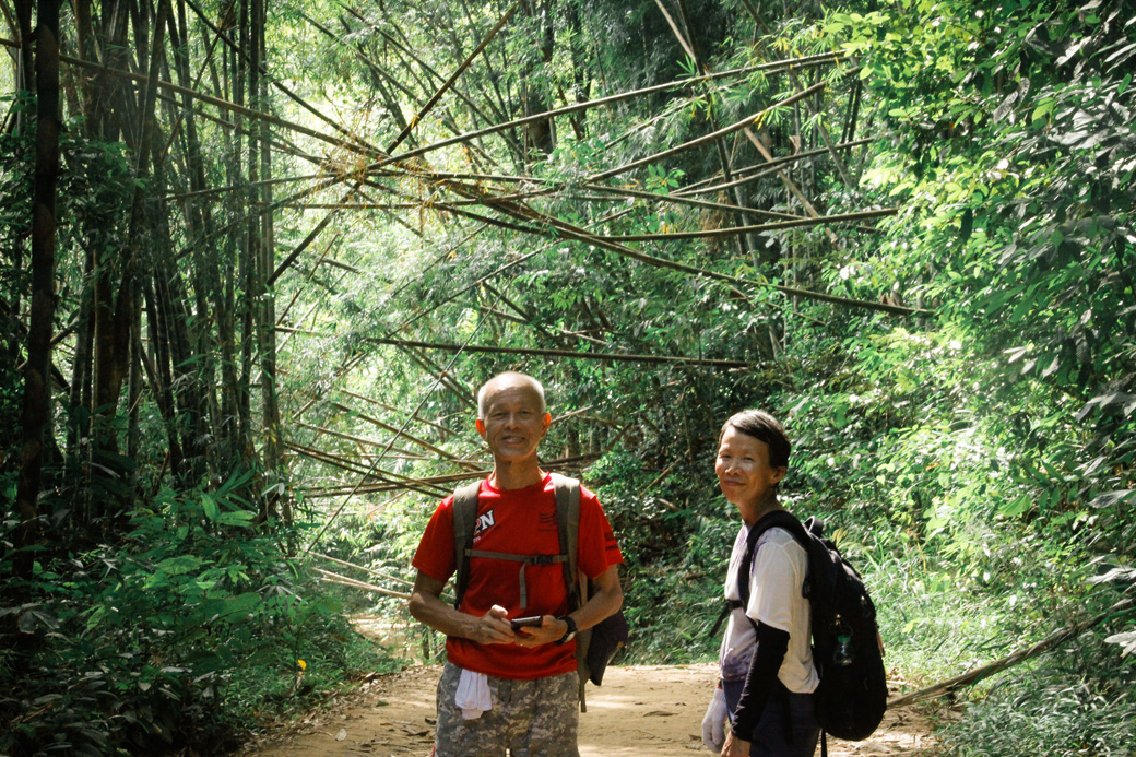 Parents in the jungle at Khao Sok National Park