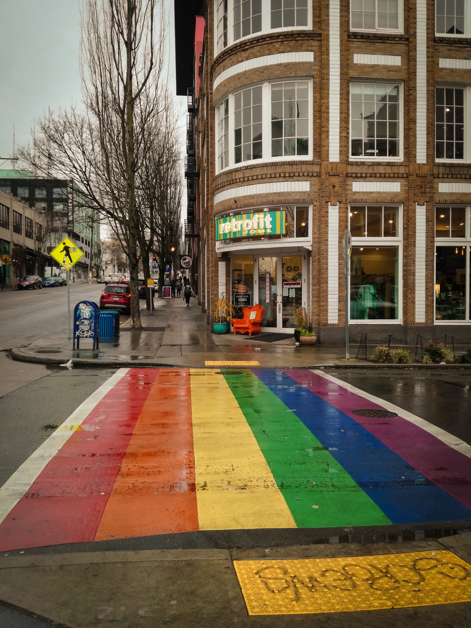 The Rainbow Crosswalks at Capitol Hill in Seattle