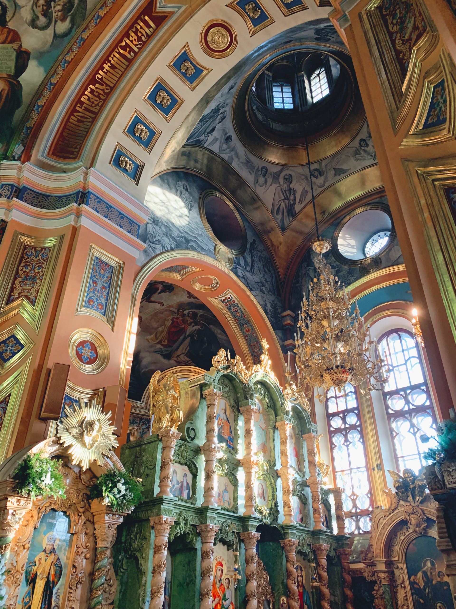 Grand details inside Irkutsk church