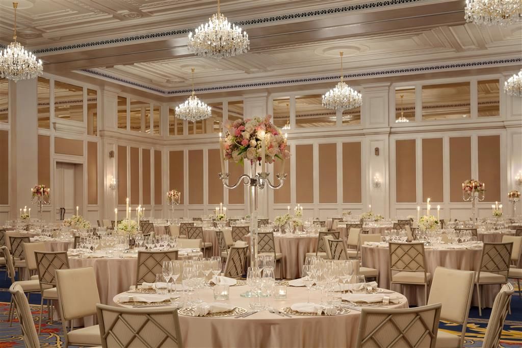 white hotel ballroom