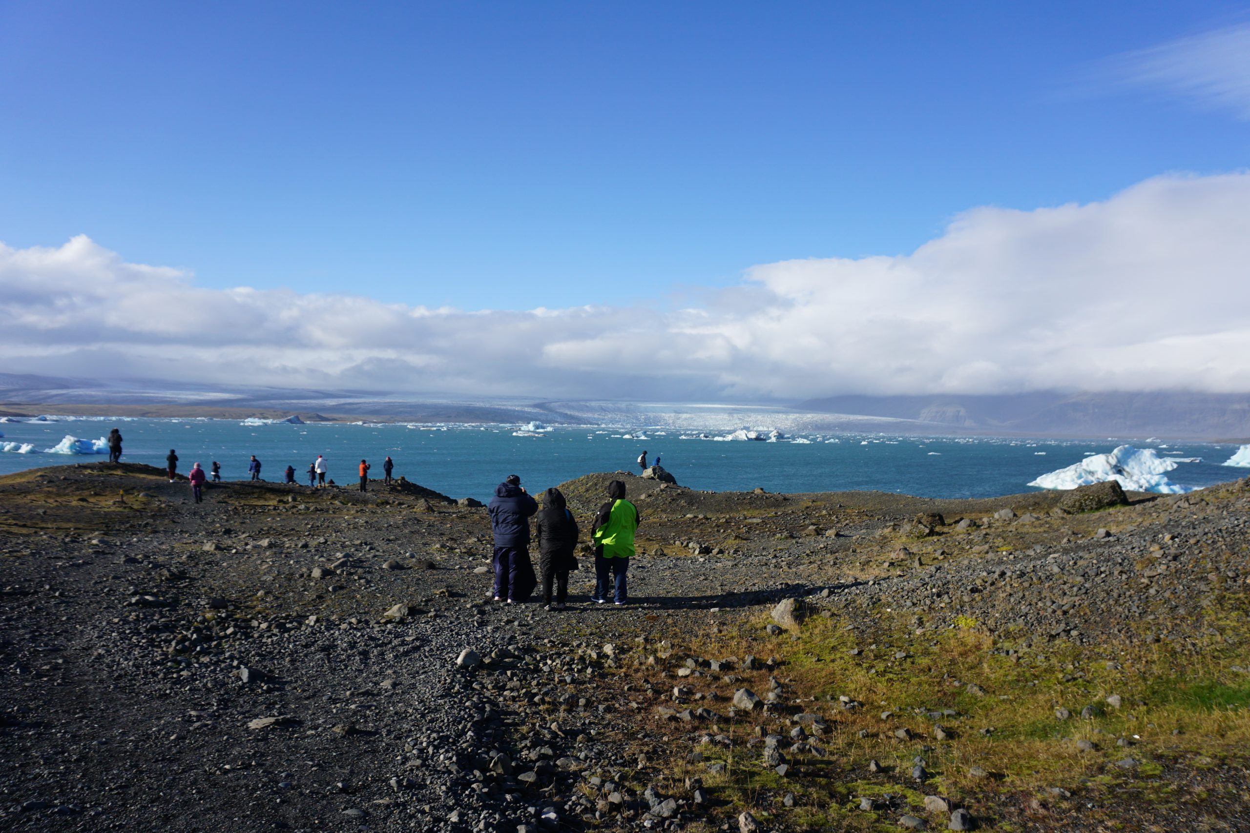 Viewing glaciers from a hill