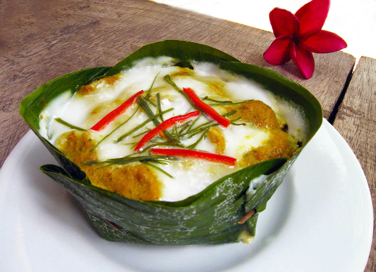 Amok, a popular Khmer dish, in Phnom Penh