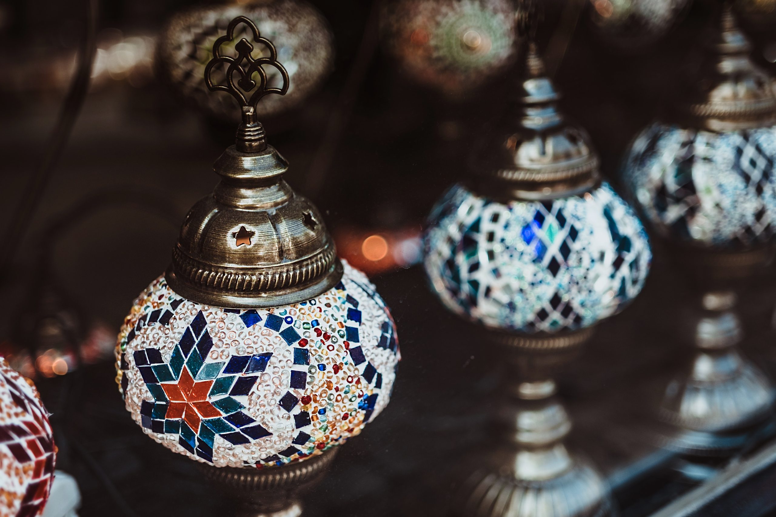 Colourful Arabian lamps at the local Qatar markets