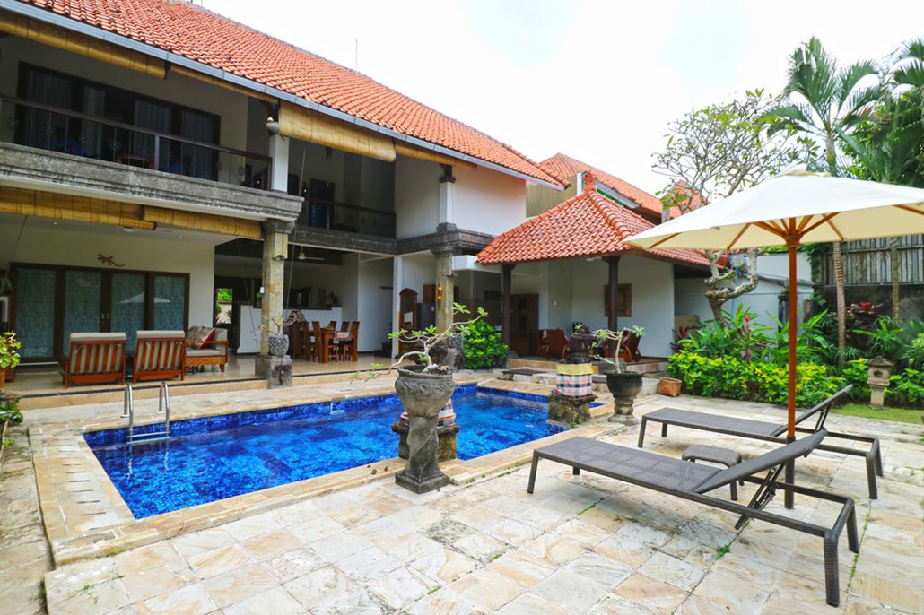 Poolside at Baliana Villa Batu Belig in Bali