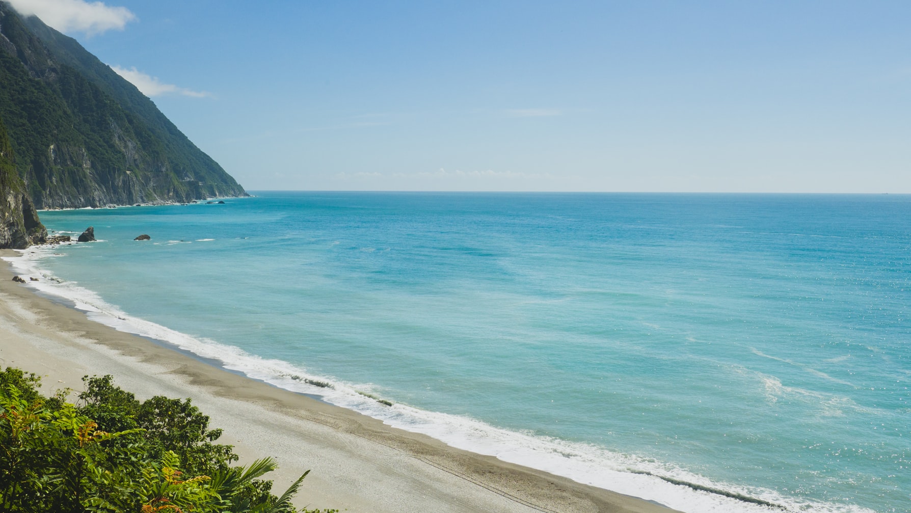 beach near mountain hualien