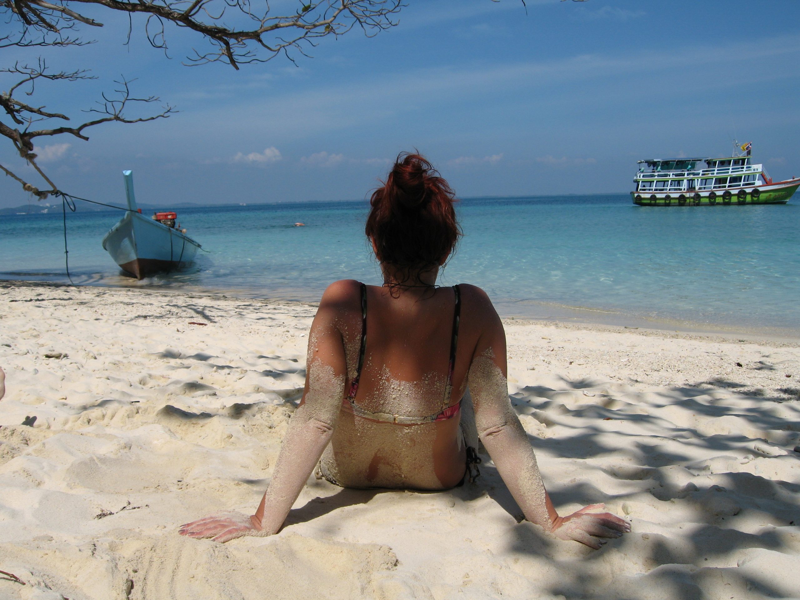 woman lying on beach rayong