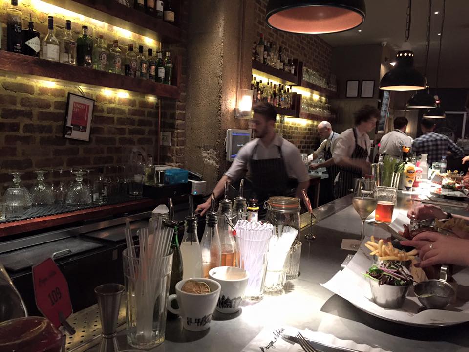 The bar at Burger & Lobster, London