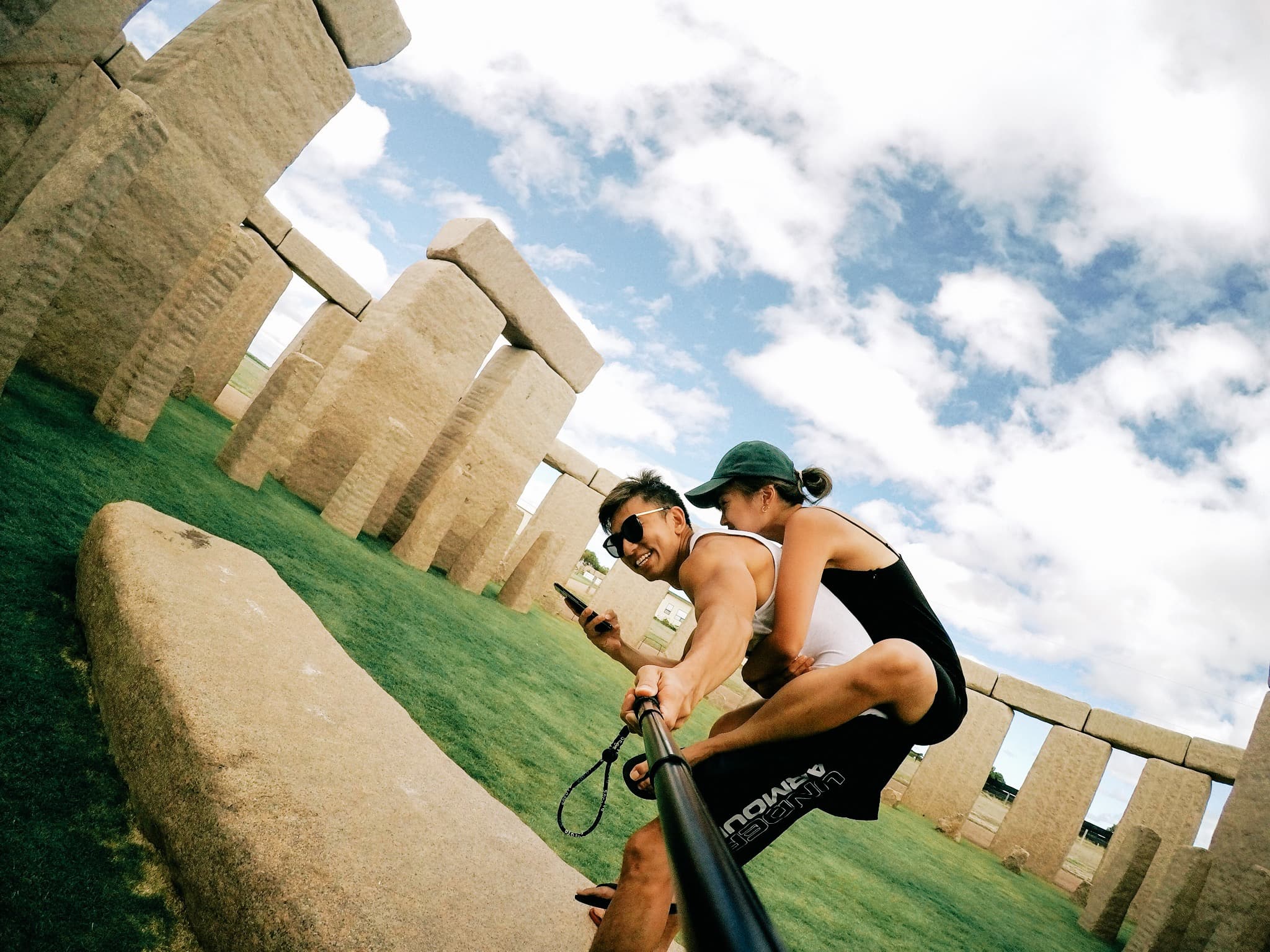 Messing around together on holiday