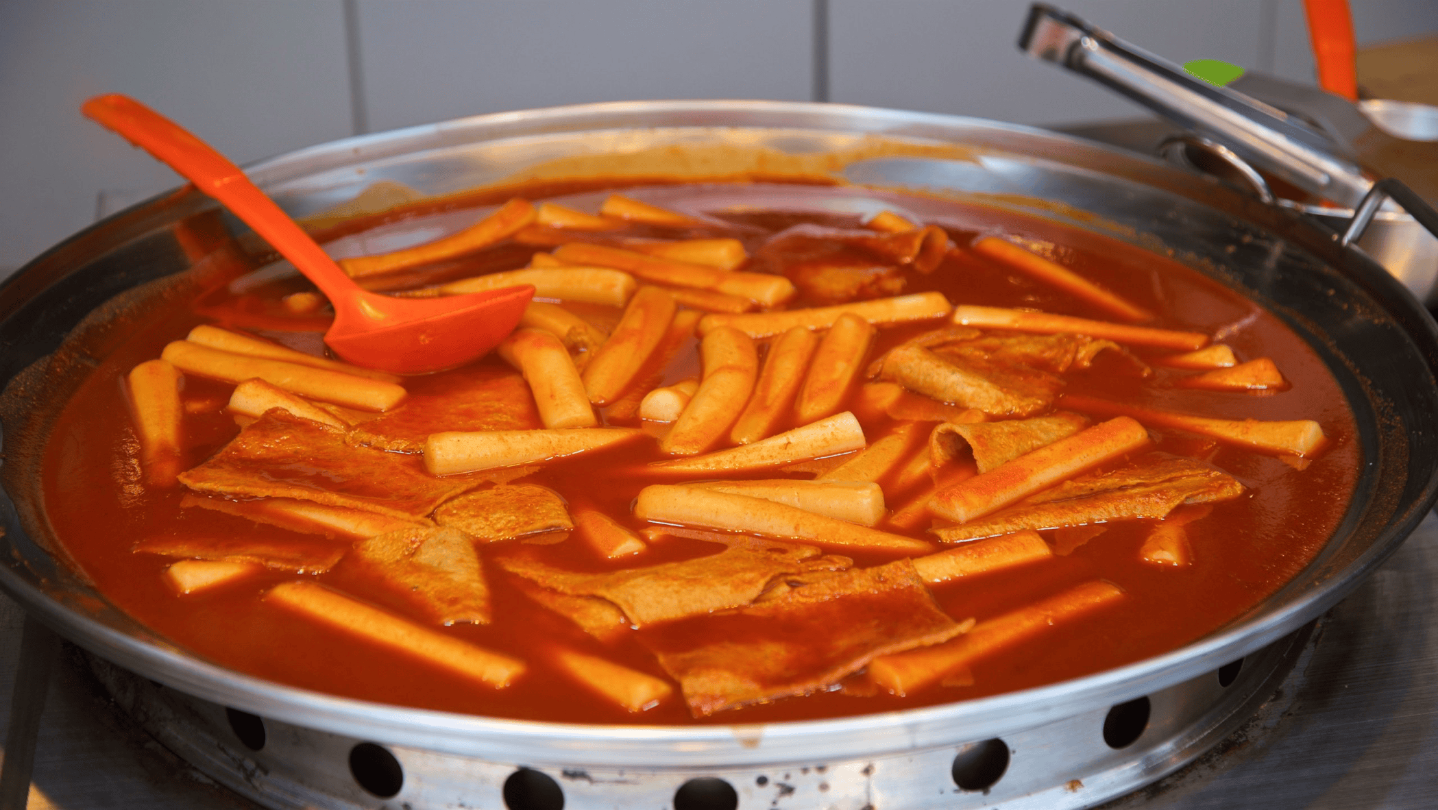 Cooking tteokbokki at Busan street food market