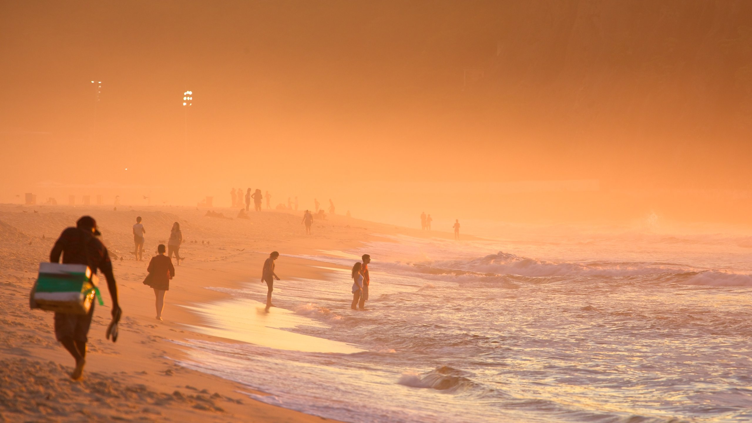 Sunset at Copacabana beach