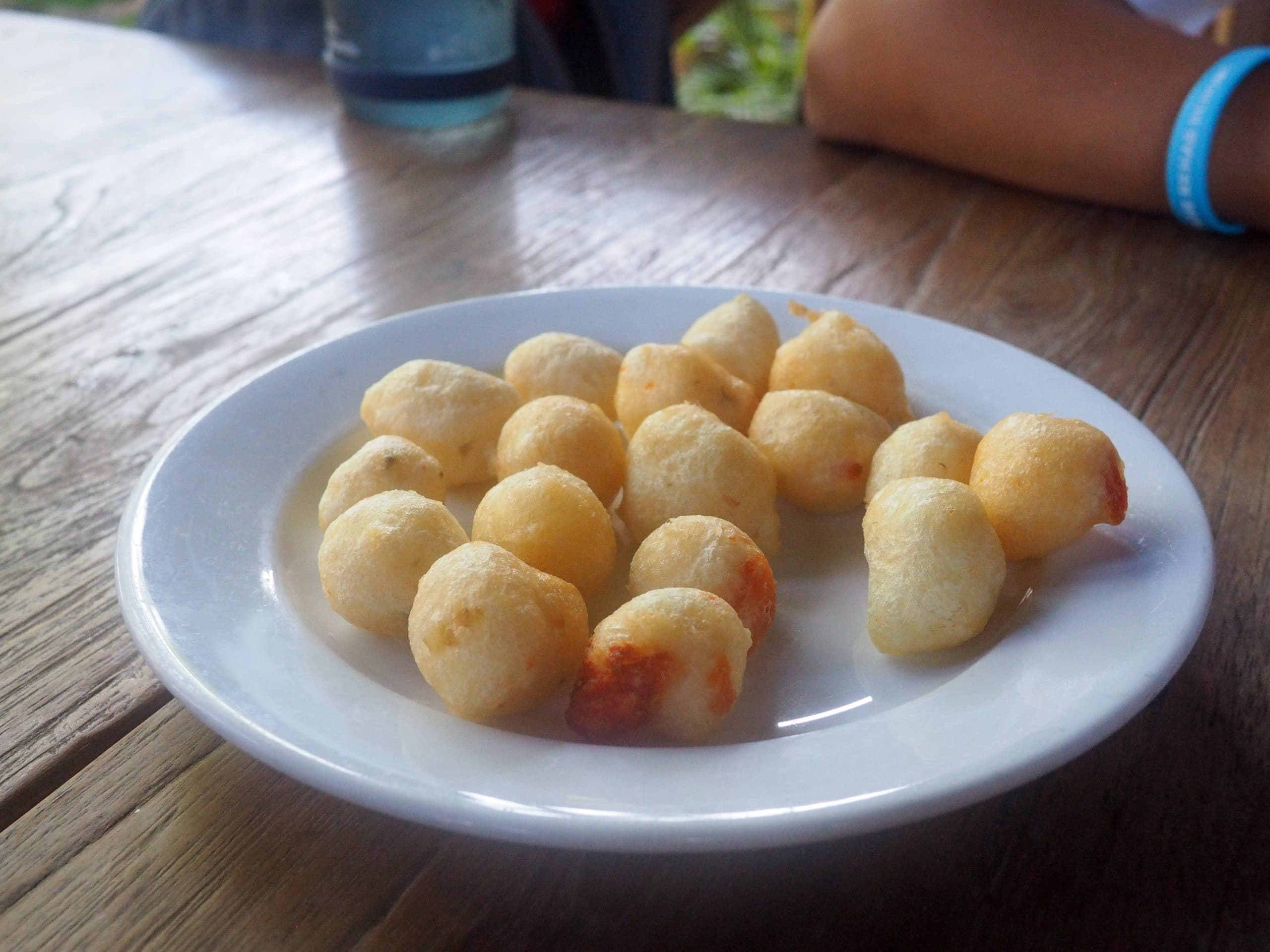 Free deep-fried pizza dough from Massimo Il Ristorante, Bali