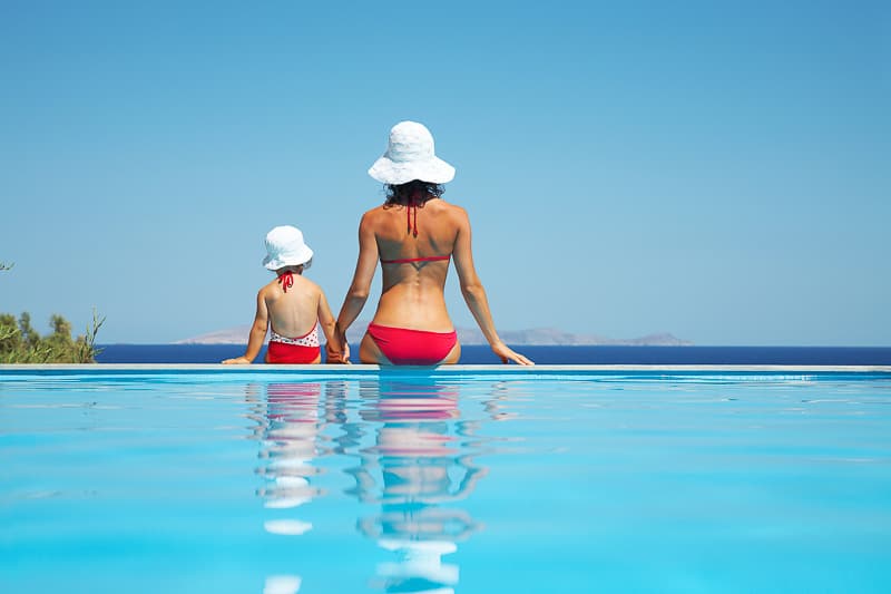 Mum and daughter relaxing