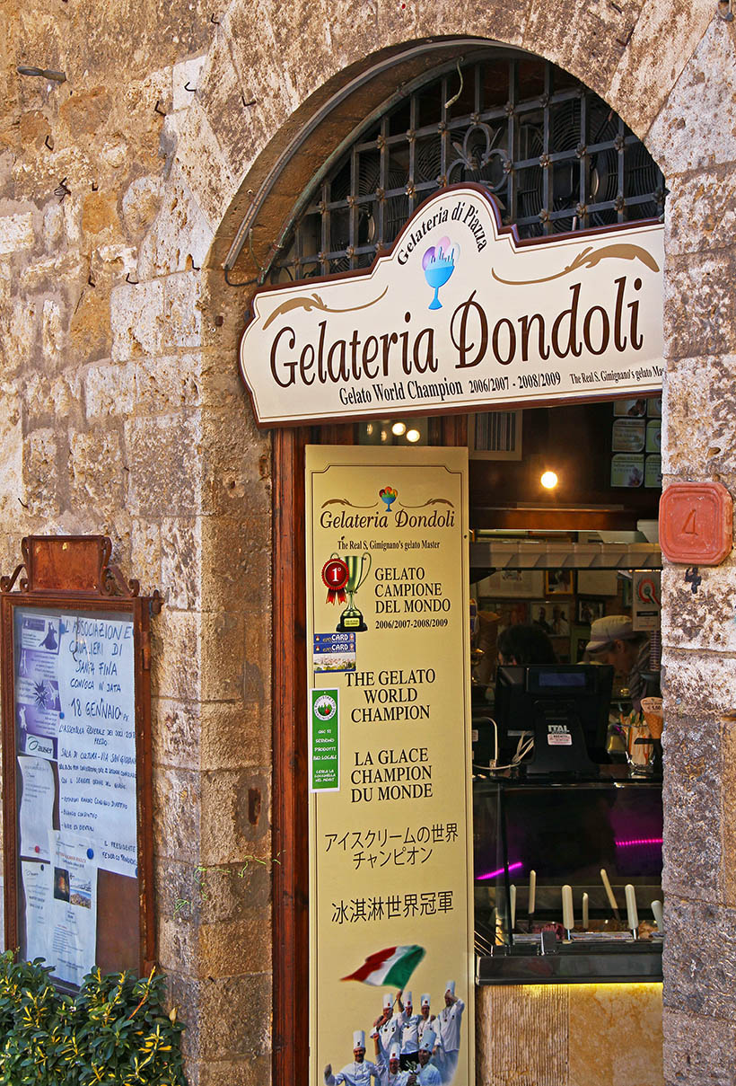 Gelateria Dondoli in San Gimignano.