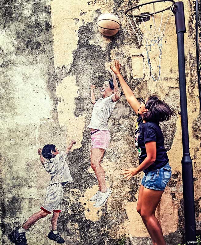 Penang street art - basketball