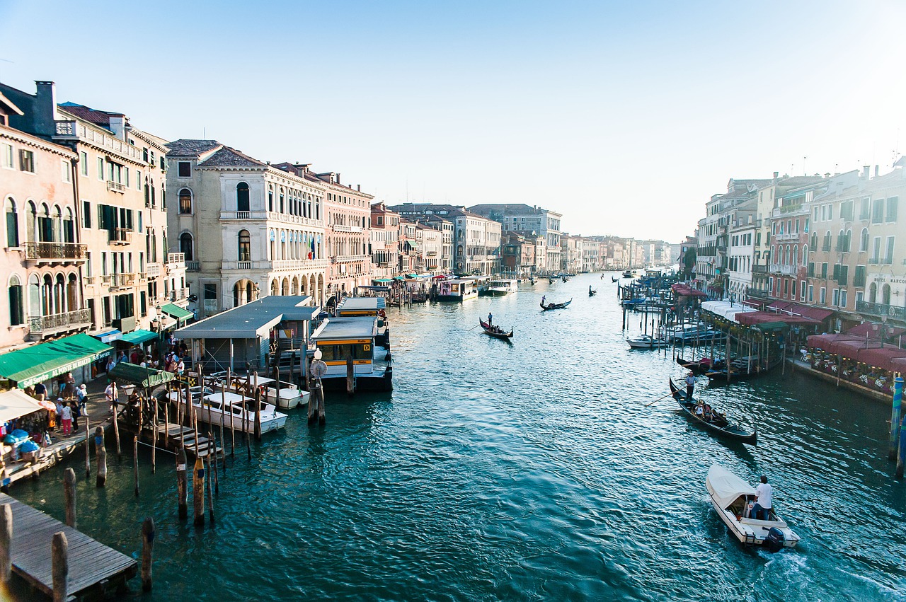 boat gondola on grand canal venice