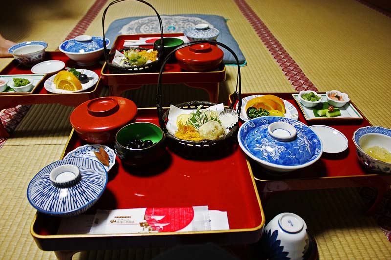 Japanese dining on tatami