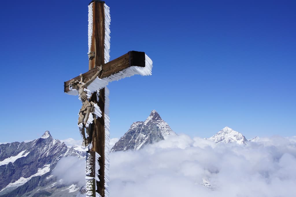 Cross on Swiss Alps