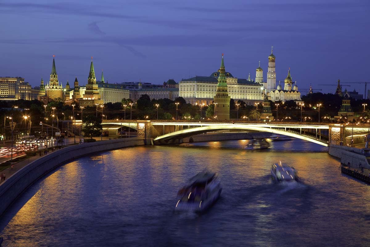 Views of The Kremlin at night, Moscow