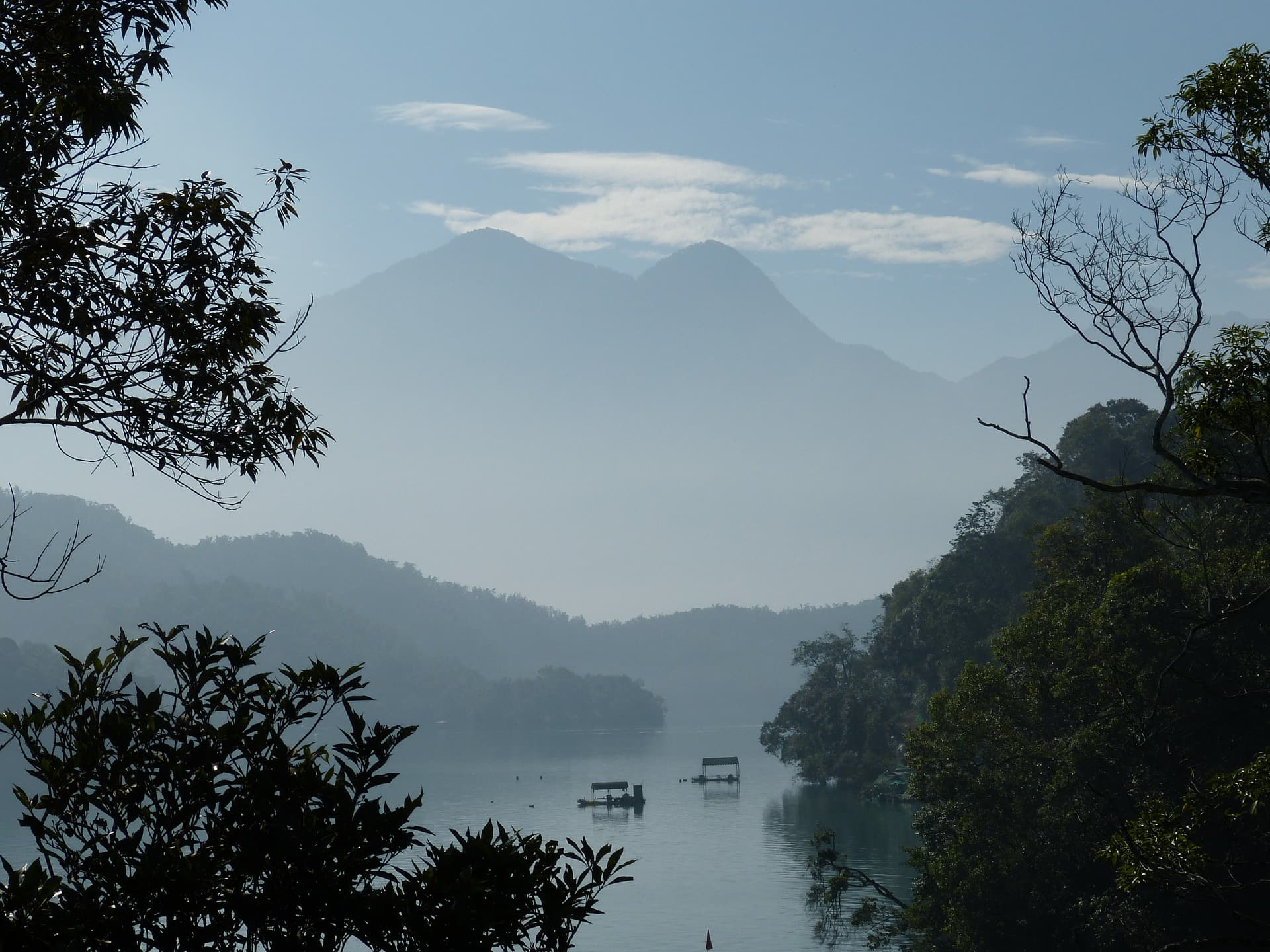 Misty scenes on Sun Moon Lake