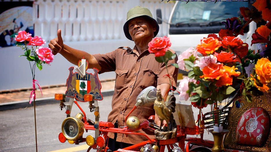 Trishaw rider in Malacca