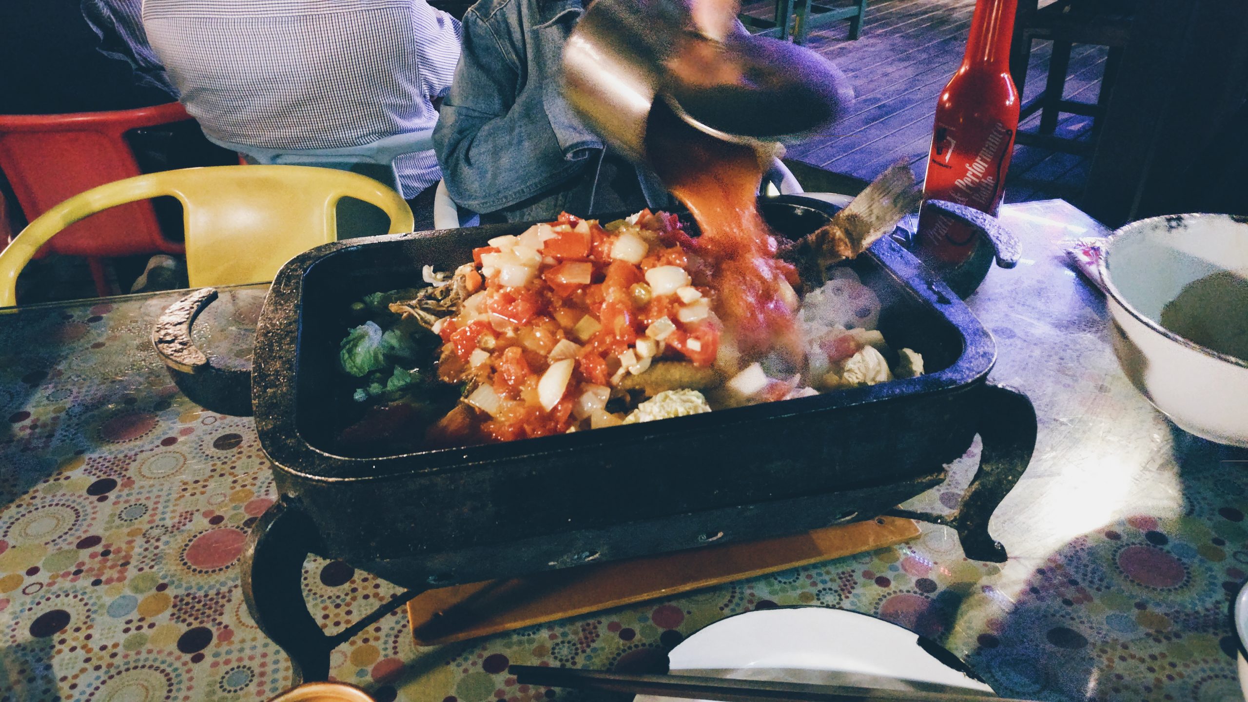 Food served at outdoor Fire Fish & Wharf in Wetland Park