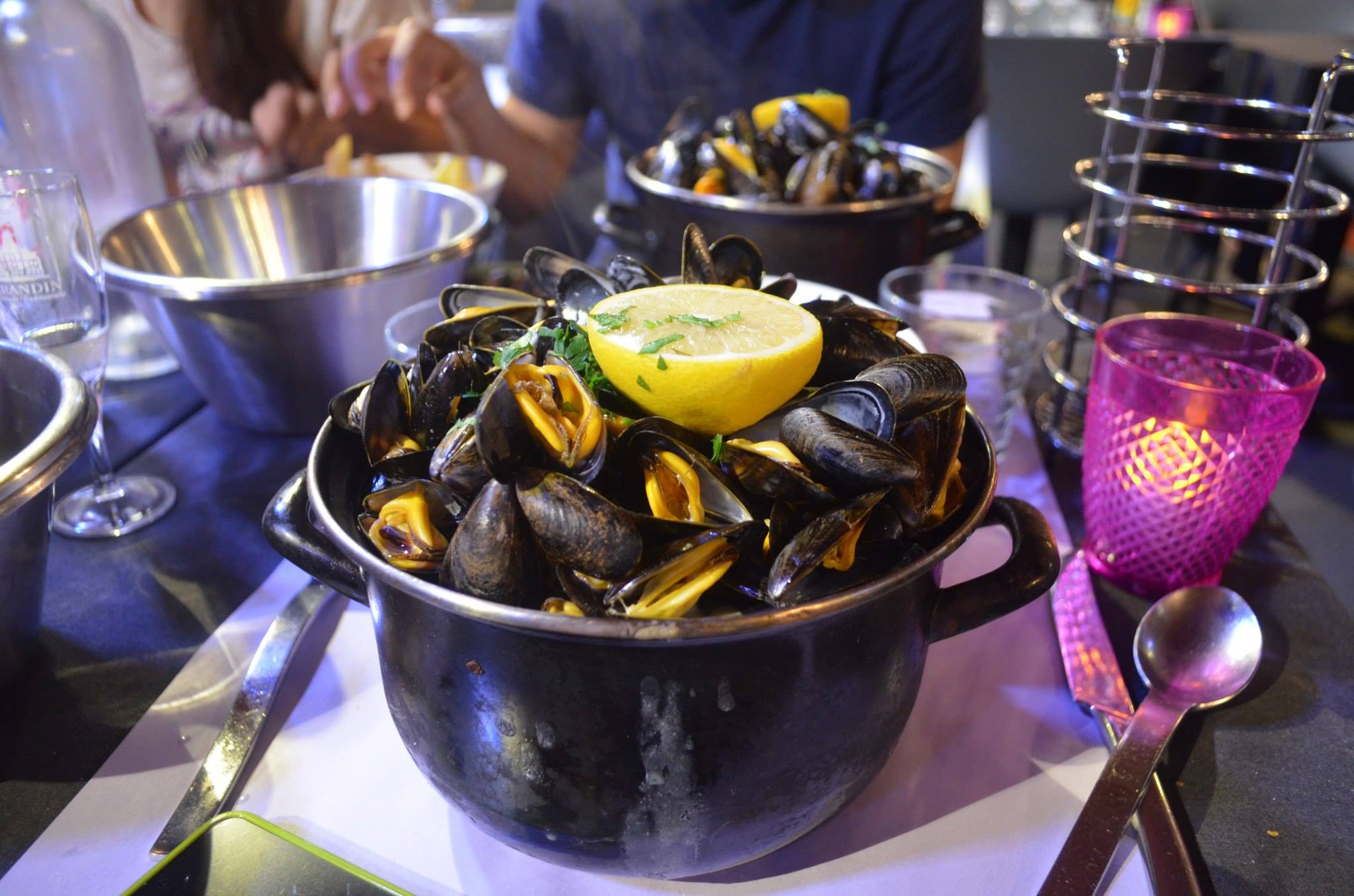A dish of mussels at a Paris restaurant