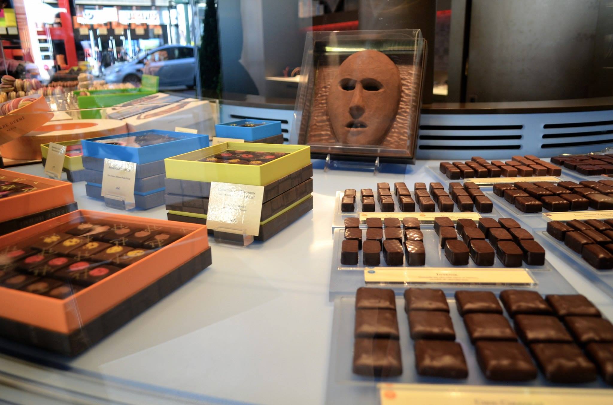 A store's display of French chocolate