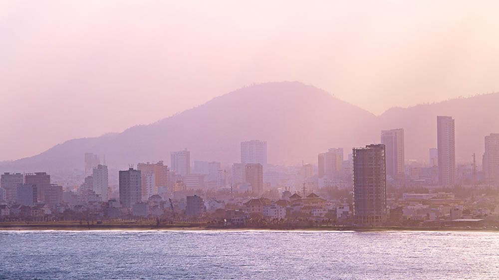 Skyline and water in Da Nang, Vietnam