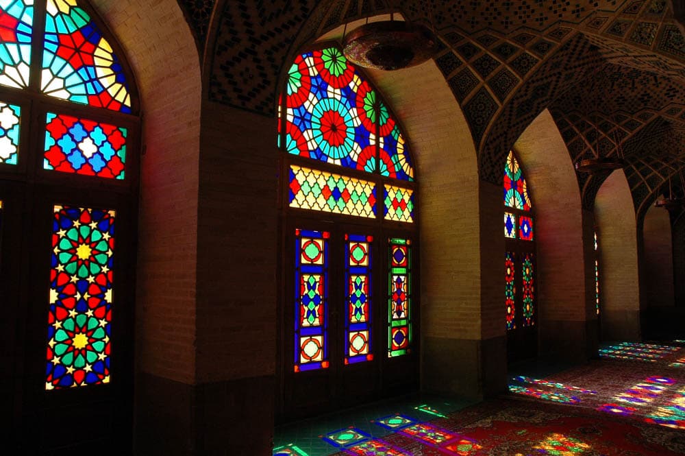 Stained glass at Nasir ol molk Mosque, Iran