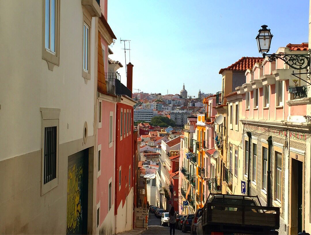 A colourful street in Alfama