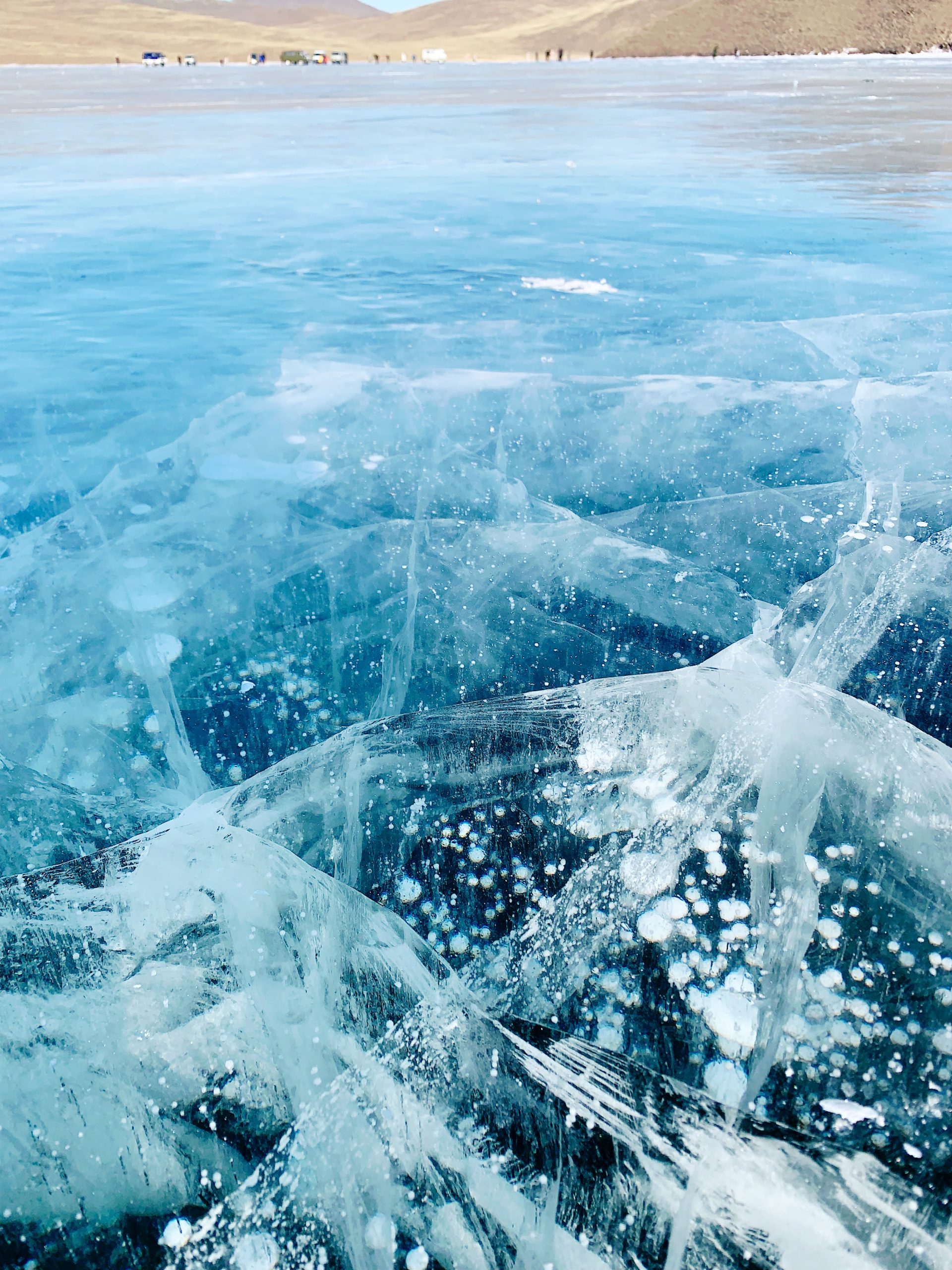 The frozen lake in South Baikal