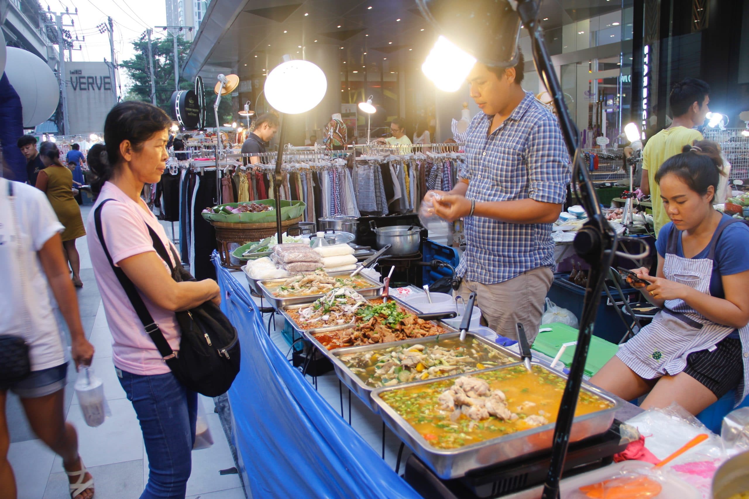 Street food stalls in Bangkok