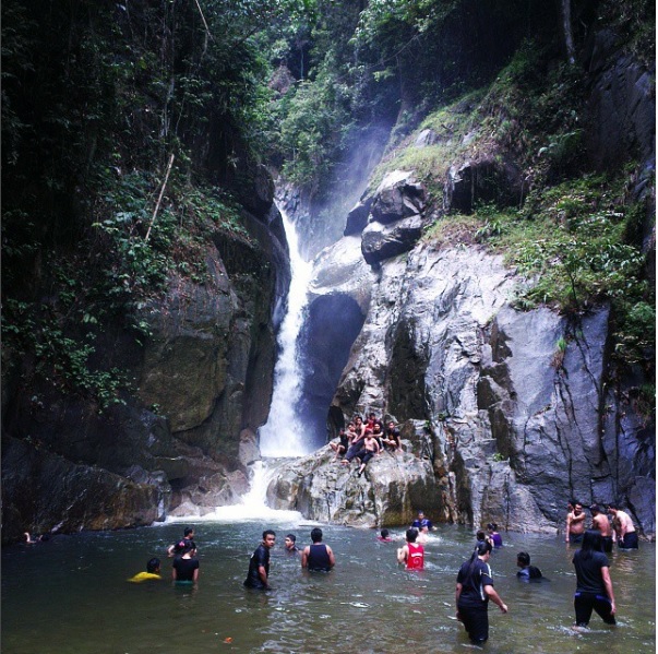 In the waters at Sungai Chiling Waterfall