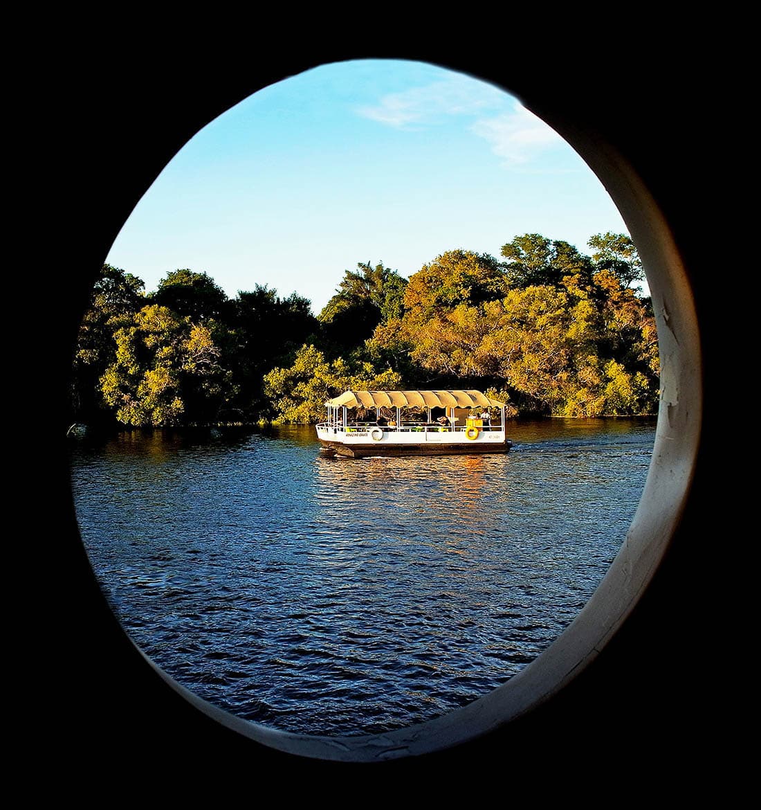 A relaxing sunset cruise on the Zambezi River near Livingstone, Zambia