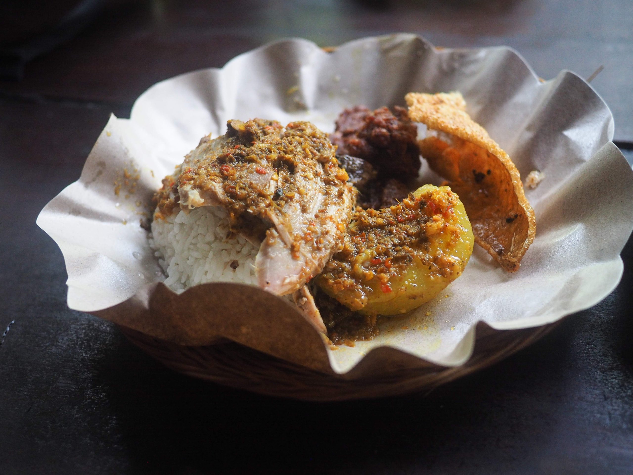 Warung Babi Guling Ibu Oka food in Bali