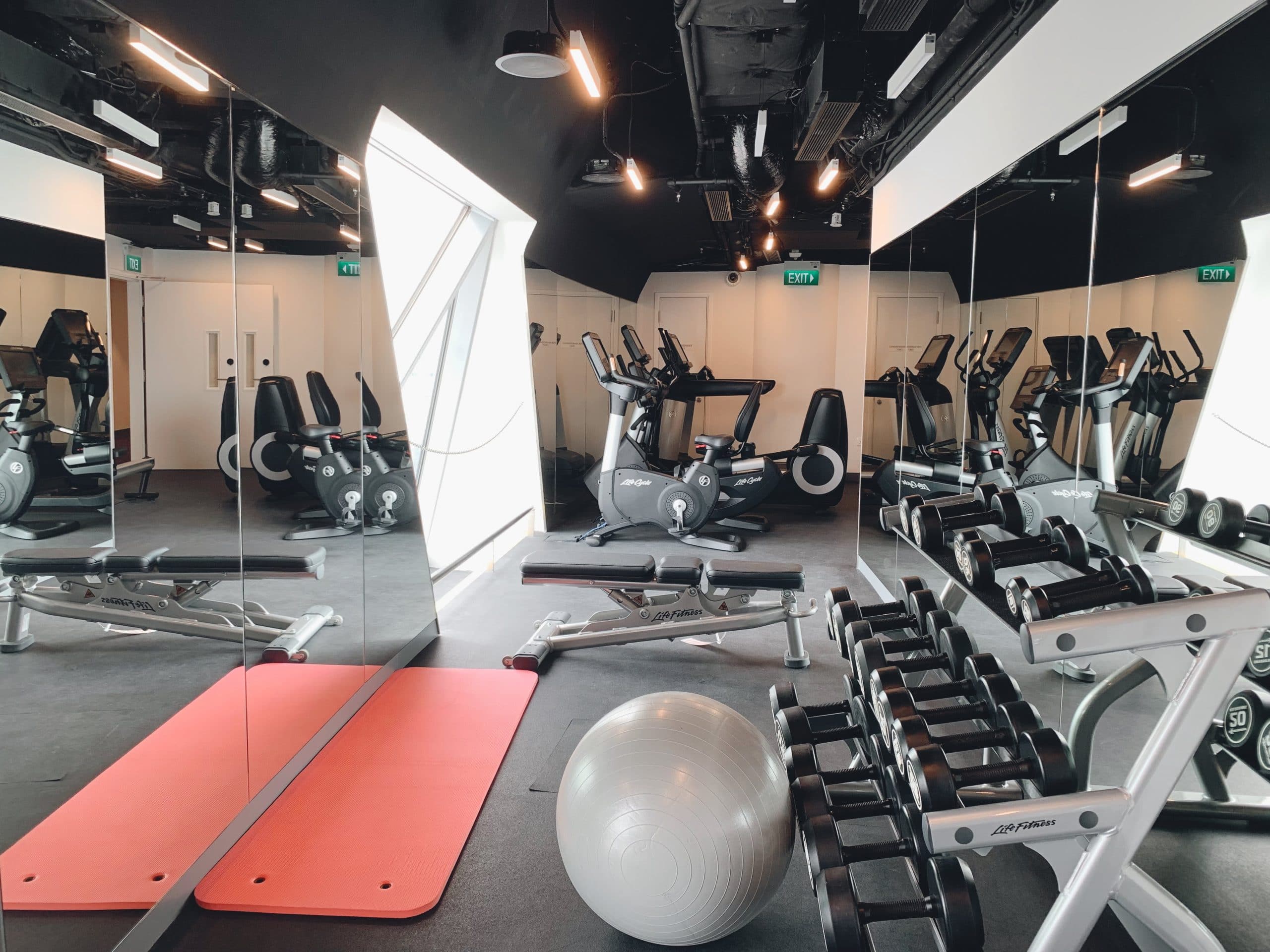Gym facilities at YotelAir room