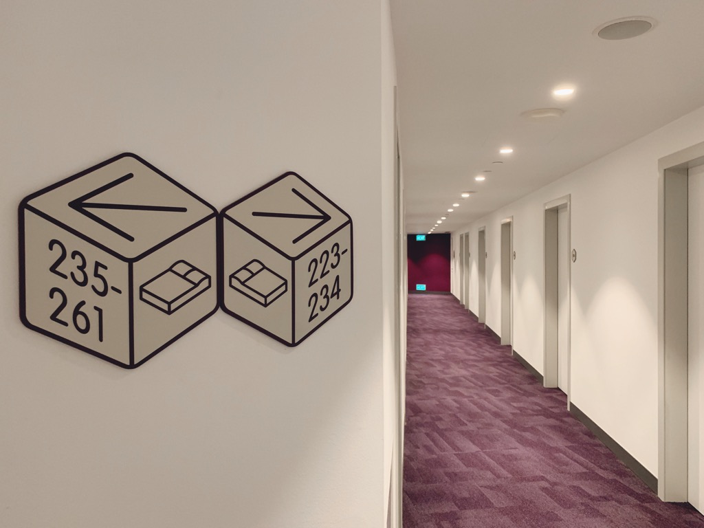 Room signs at YotelAir
