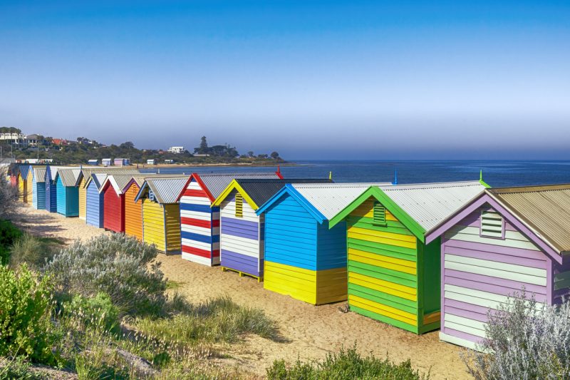 Beach huts in Melbourne