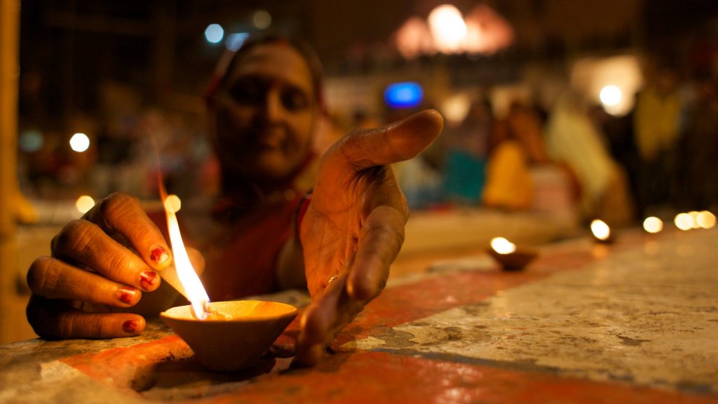 Worshiper in Varanasi, India
