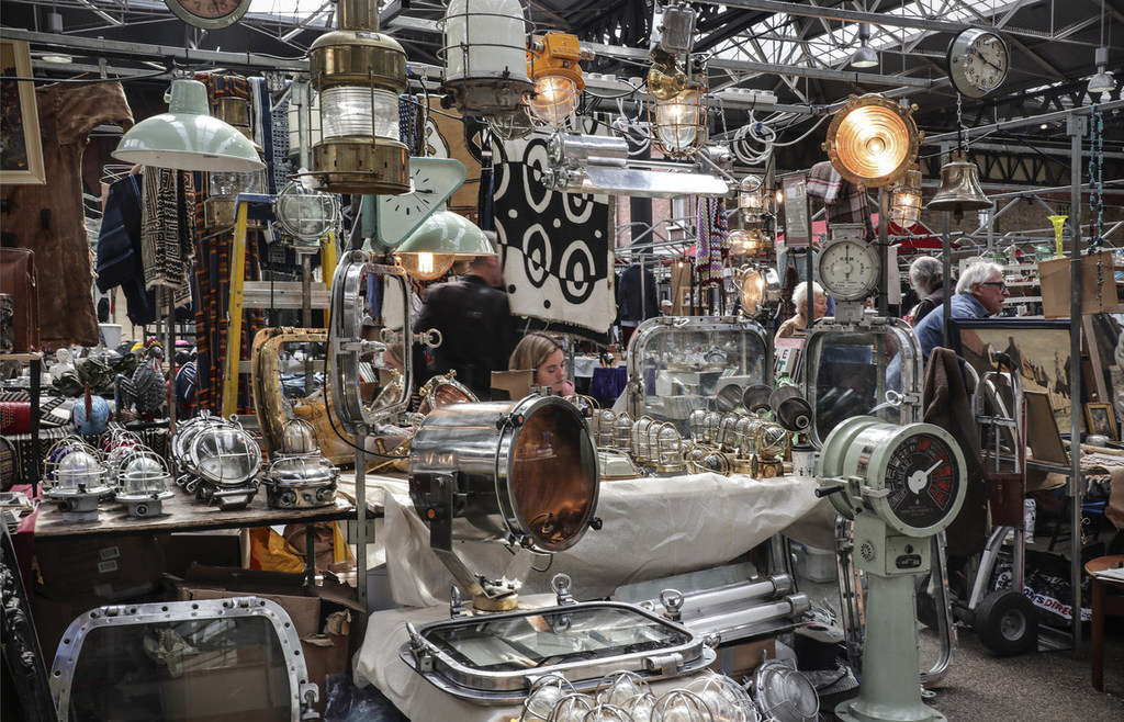 Vintage items at Old Spitalfields Market, London